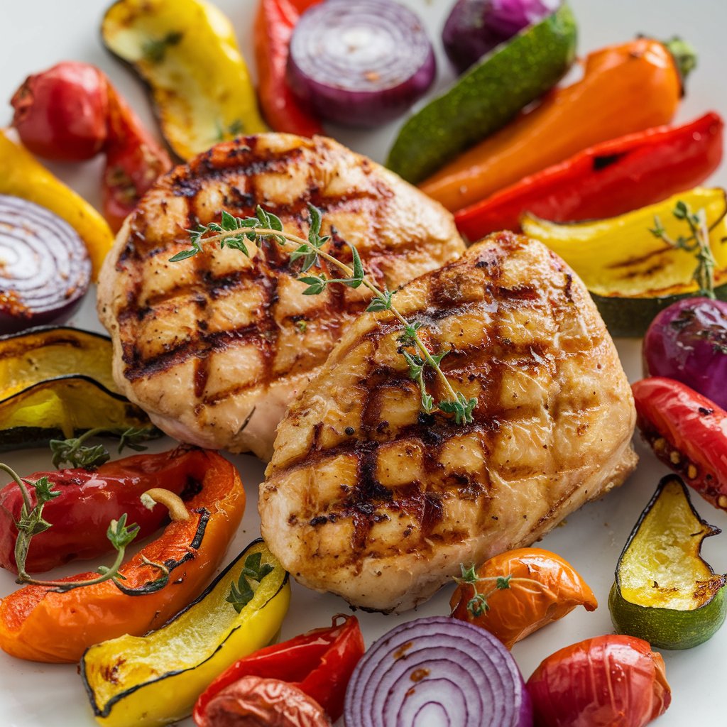 🍋 Elevate dinner tonight with lemon-herb chicken breasts paired with caramelised roasted vegetables. Packed with flavour, protein, and goodness! 🍗🥗