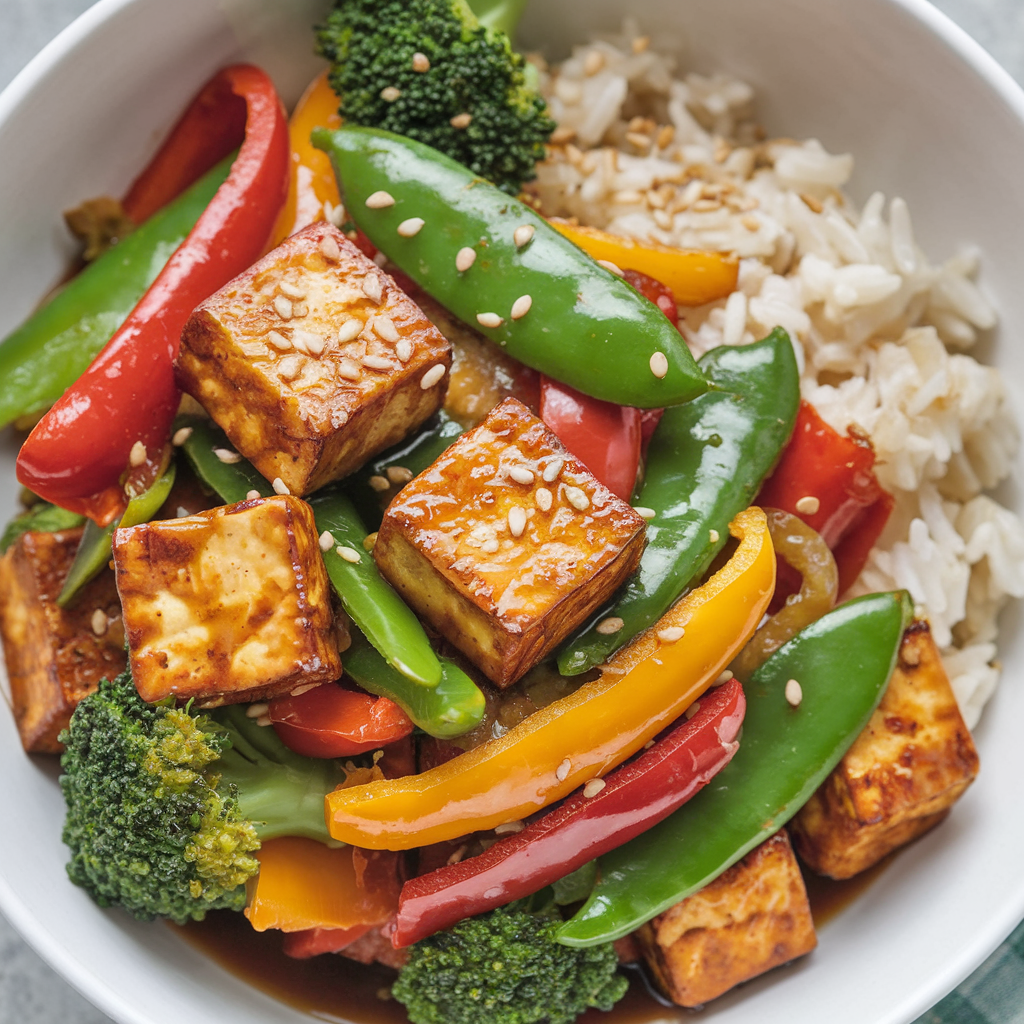 Tofu Stir-Fry Fiesta 🌱: A quick and healthy protein-packed vegan recipe with tofu and vibrant veggies, perfect for weeknight dinners. Ready in just 25 minutes!